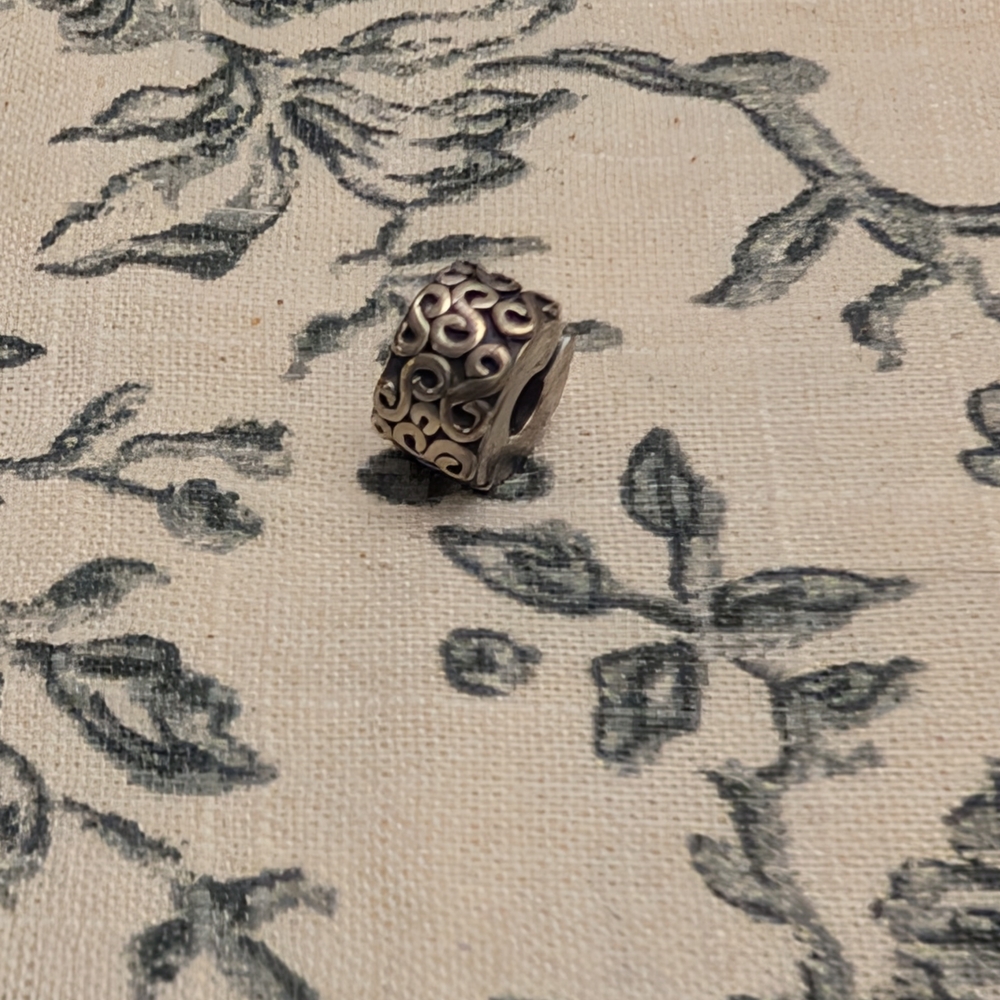 Retired Pandora Silver Swirl Charm Bead Set